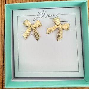 bloom Gold Bow Knot Ribbon Earrings Y2K
